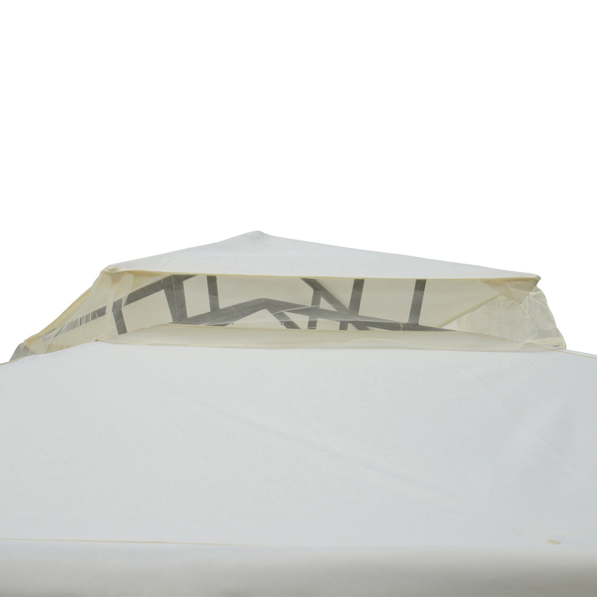 Garden Gazebo 3X3X2.6M Pavilion Garden Tent With 4 Side Walls, Weatherproof, Metal + Polyester, Cream White