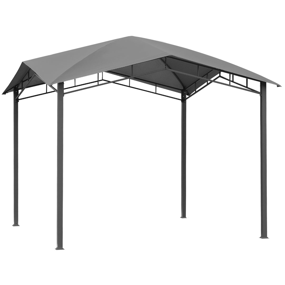 Garden Gazebo Canopy 3X3M With Sun Protection, Metal & Polyester, Grey