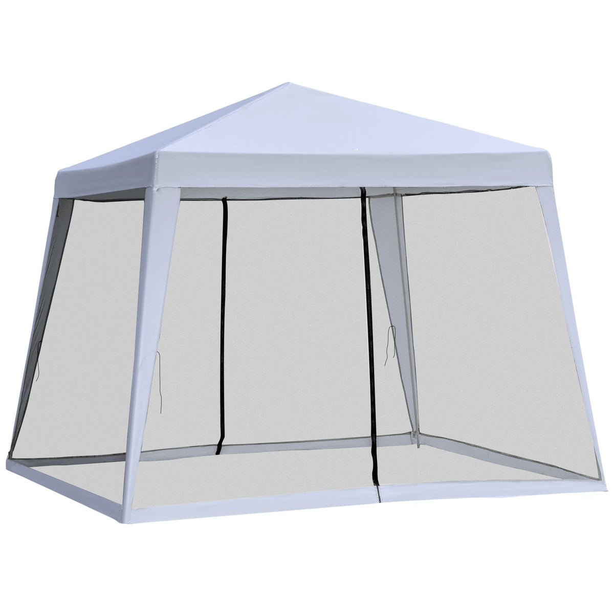 Garden Gazebo Pavilion Marquee Party Tent Weatherproof Tent With Mosquito Net Metal + Polyester Gray 3 X 3 M