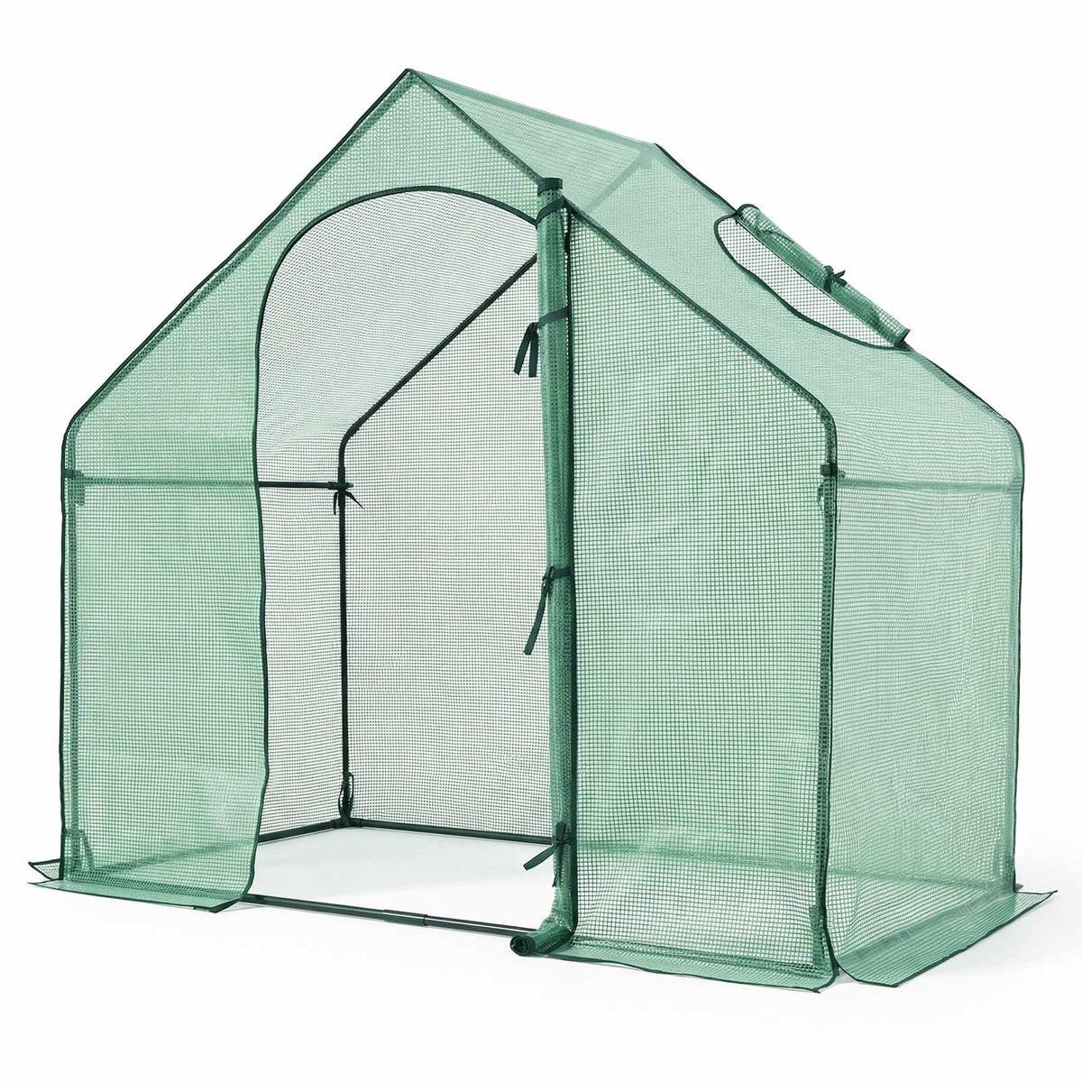 Garden Greenhouse, Metal Frame, Roll-Up Door, 180x100x168cm
