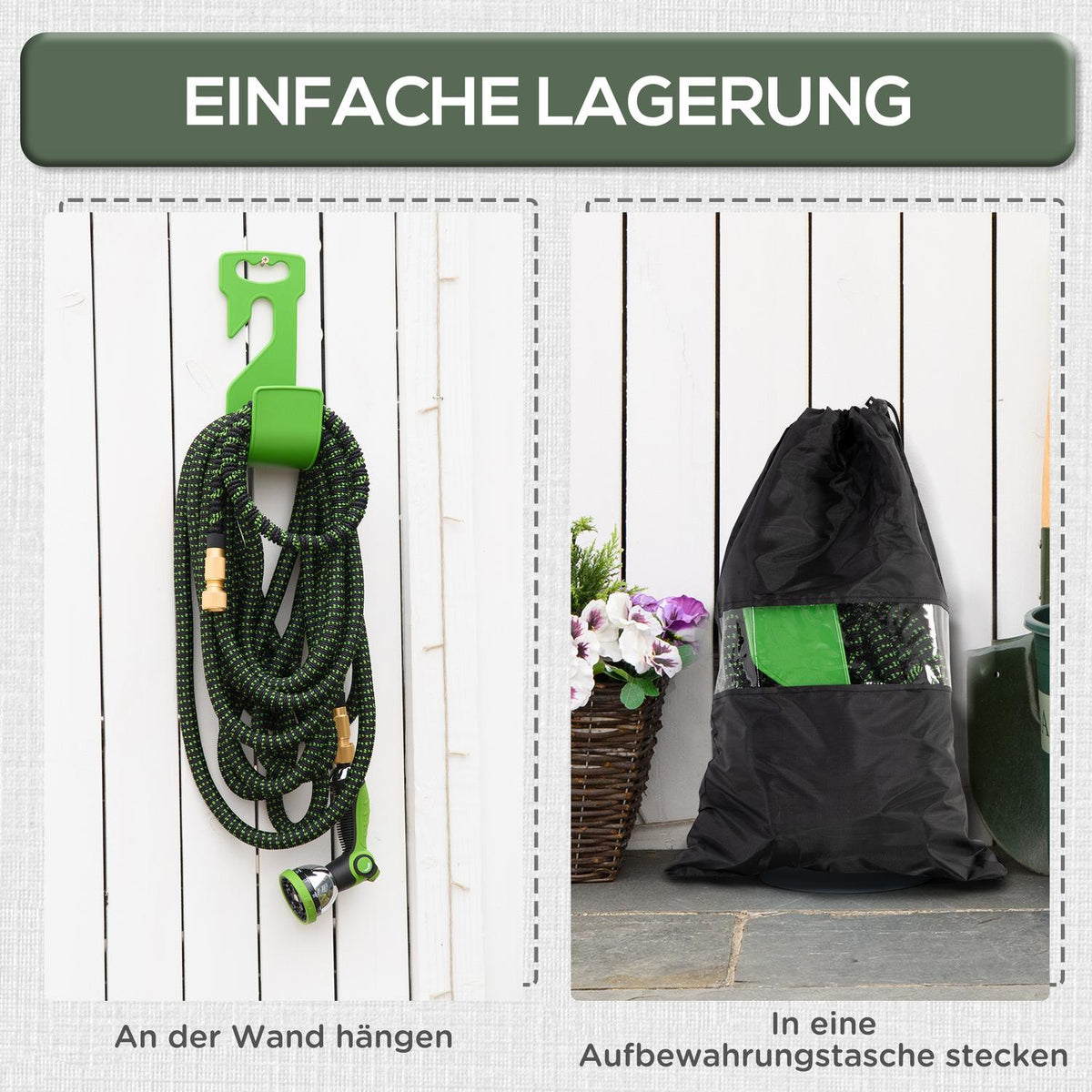 Garden Hose Flexible 30M 10 Functions Spray Nozzle 1/2 & 3/4 Inch Connection Stretchable
