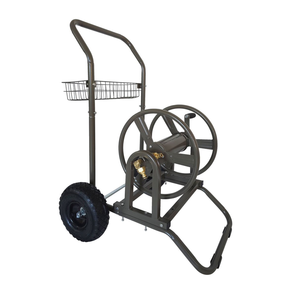 Garden Hose Trolley with Reel and Wheels, 60m Capacity