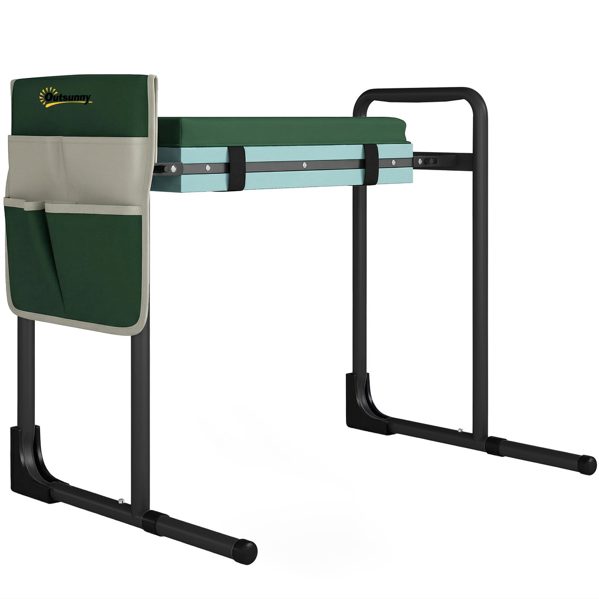 Garden Kneeler and Seat, 150kg Capacity, Foldable Steel Frame