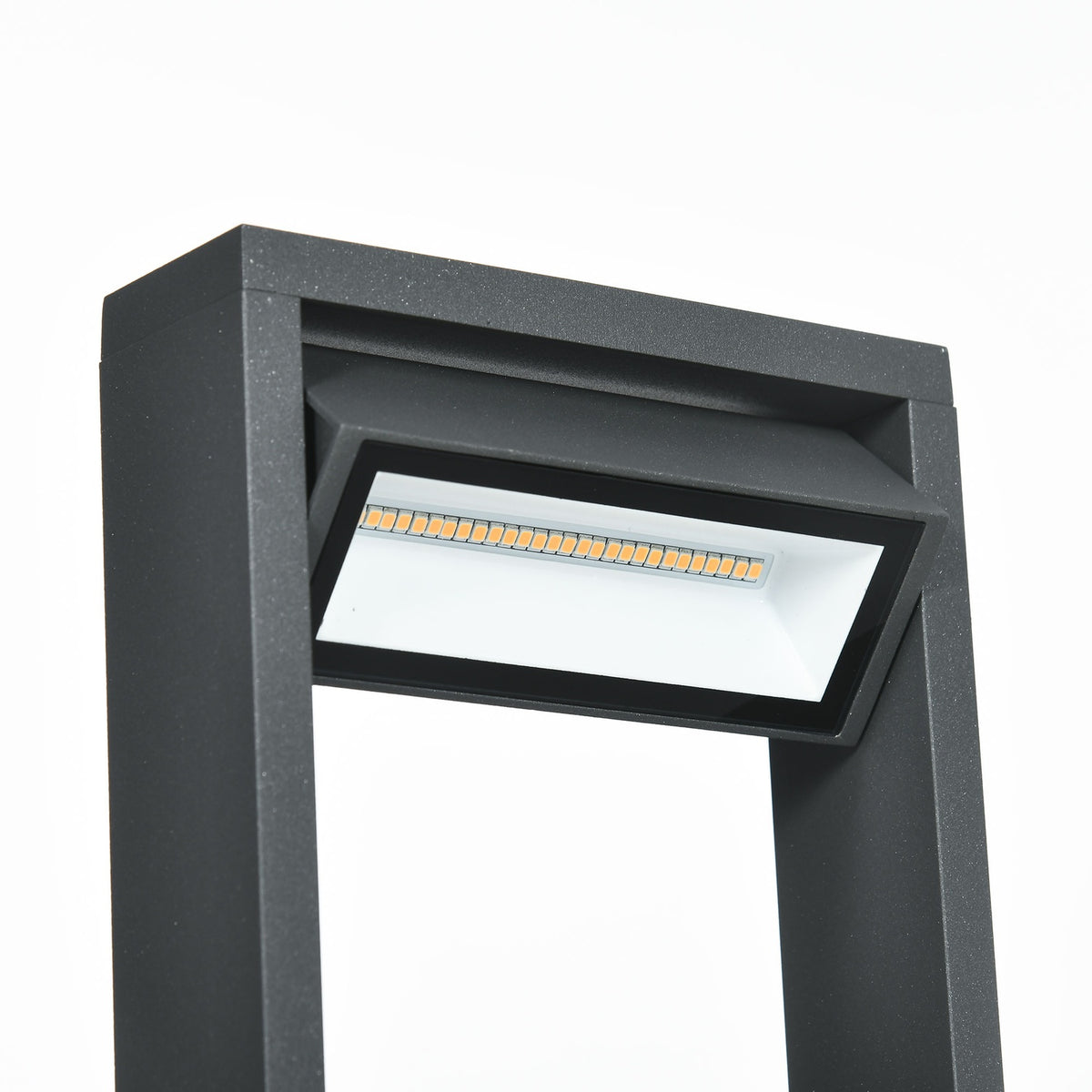 Garden Light Bollard Light With Warm White Led, Adjustable Tilt Angle, Ip65, Aluminum, Outdoor, Dark Gray