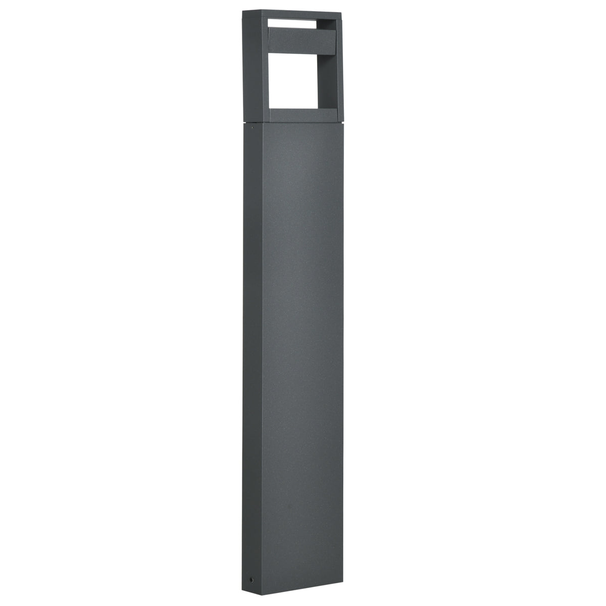 Garden Light Bollard Light With Warm White Led, Adjustable Tilt Angle, Ip65, Aluminum, Outdoor, Dark Gray