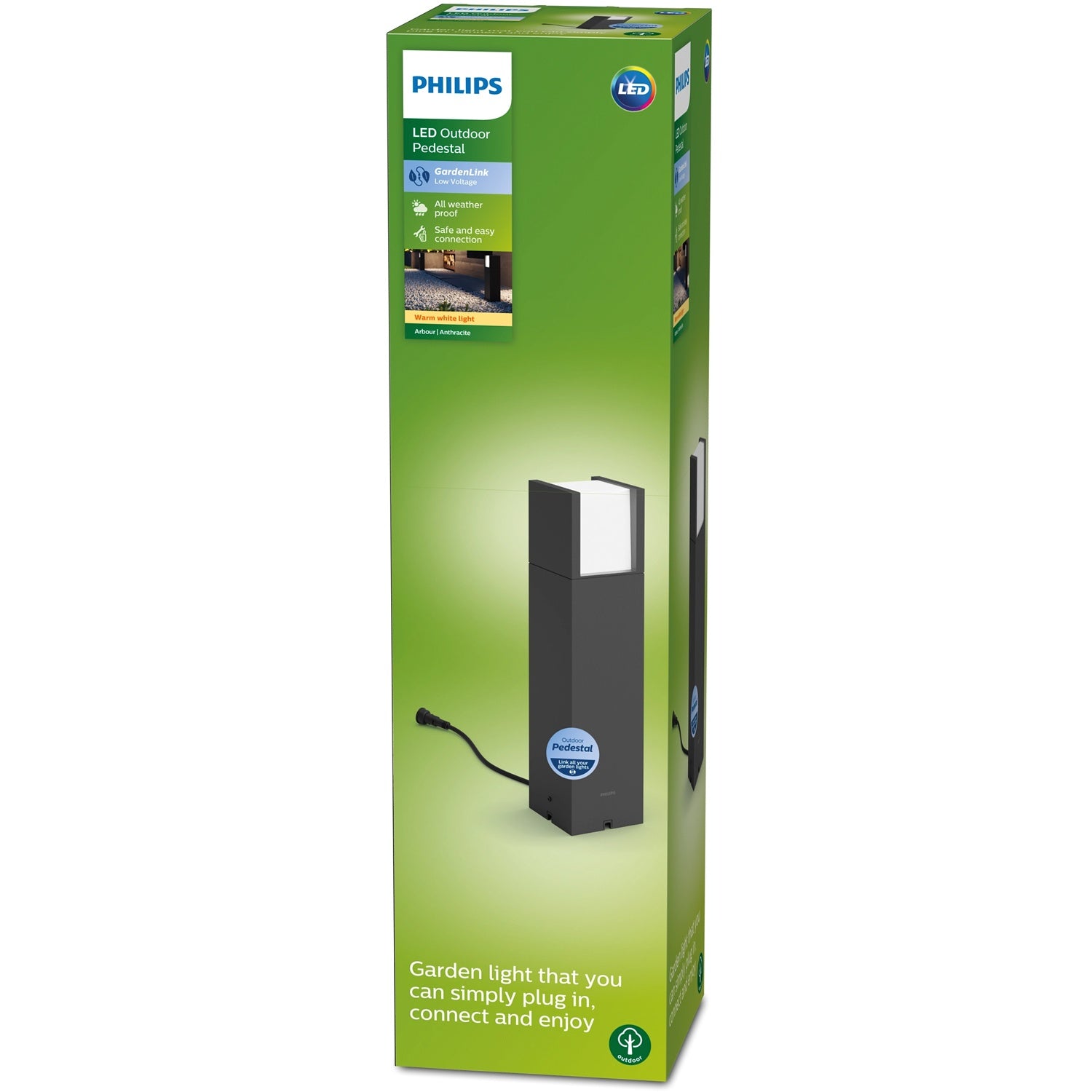 GardenLink Arbor Pedestal Warm White Anthracite