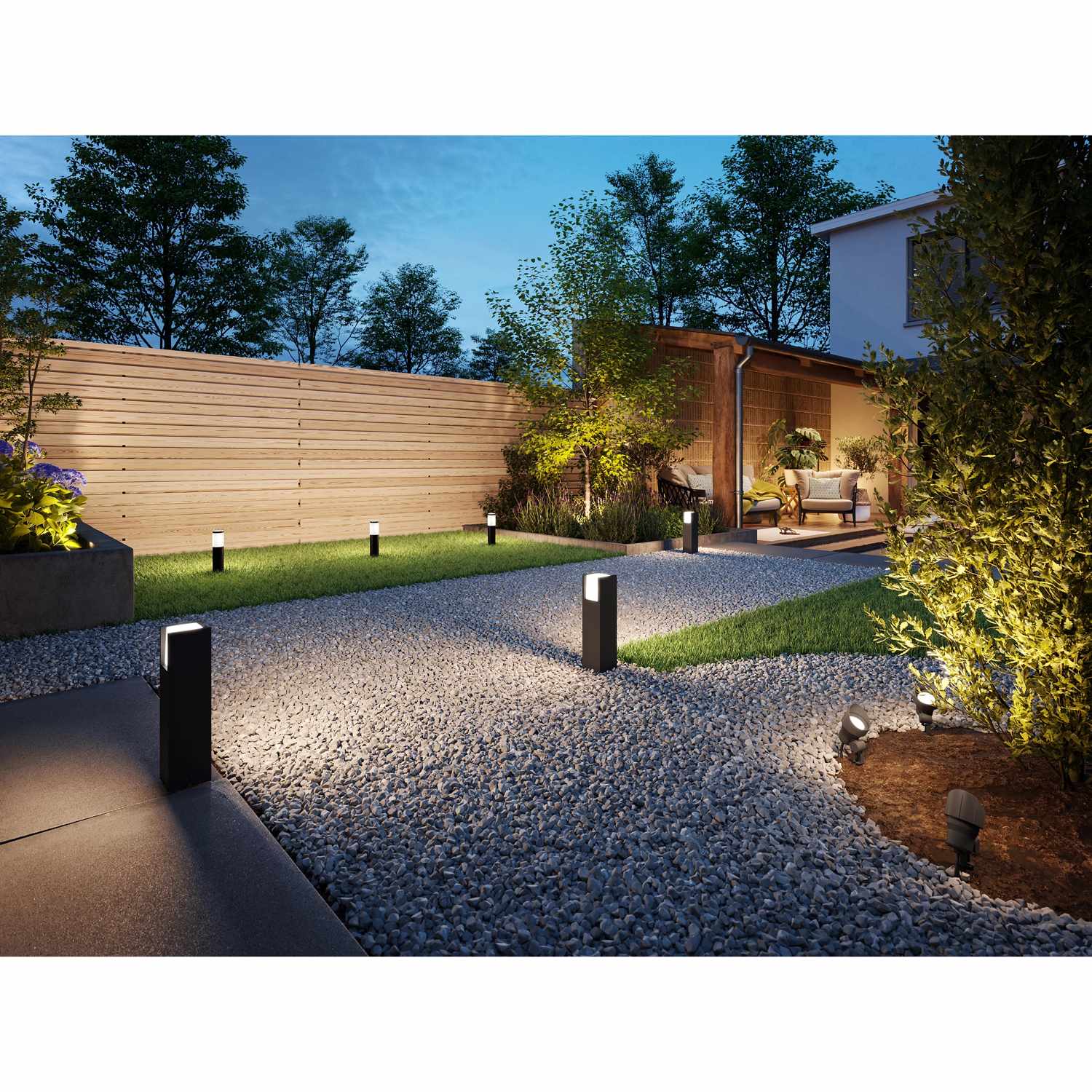 GardenLink Starter kit Pedestal Warm white 600 lm 3-pack Anthracite