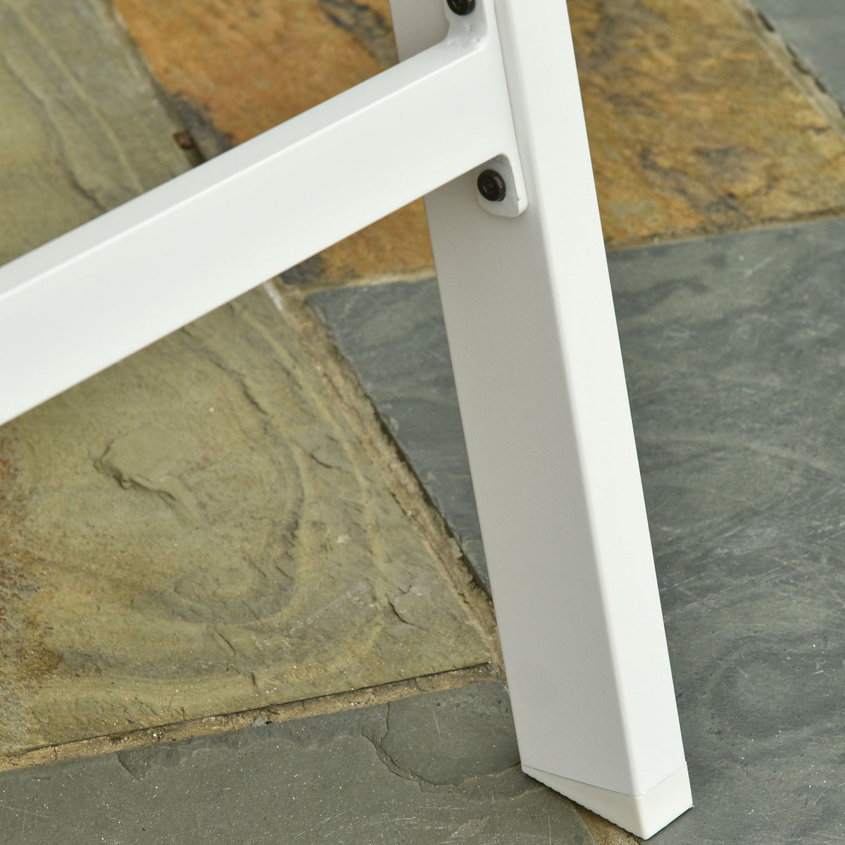 Garden Lounger 5-Step Backrest Aluminum Cream White 169X65X102Cm