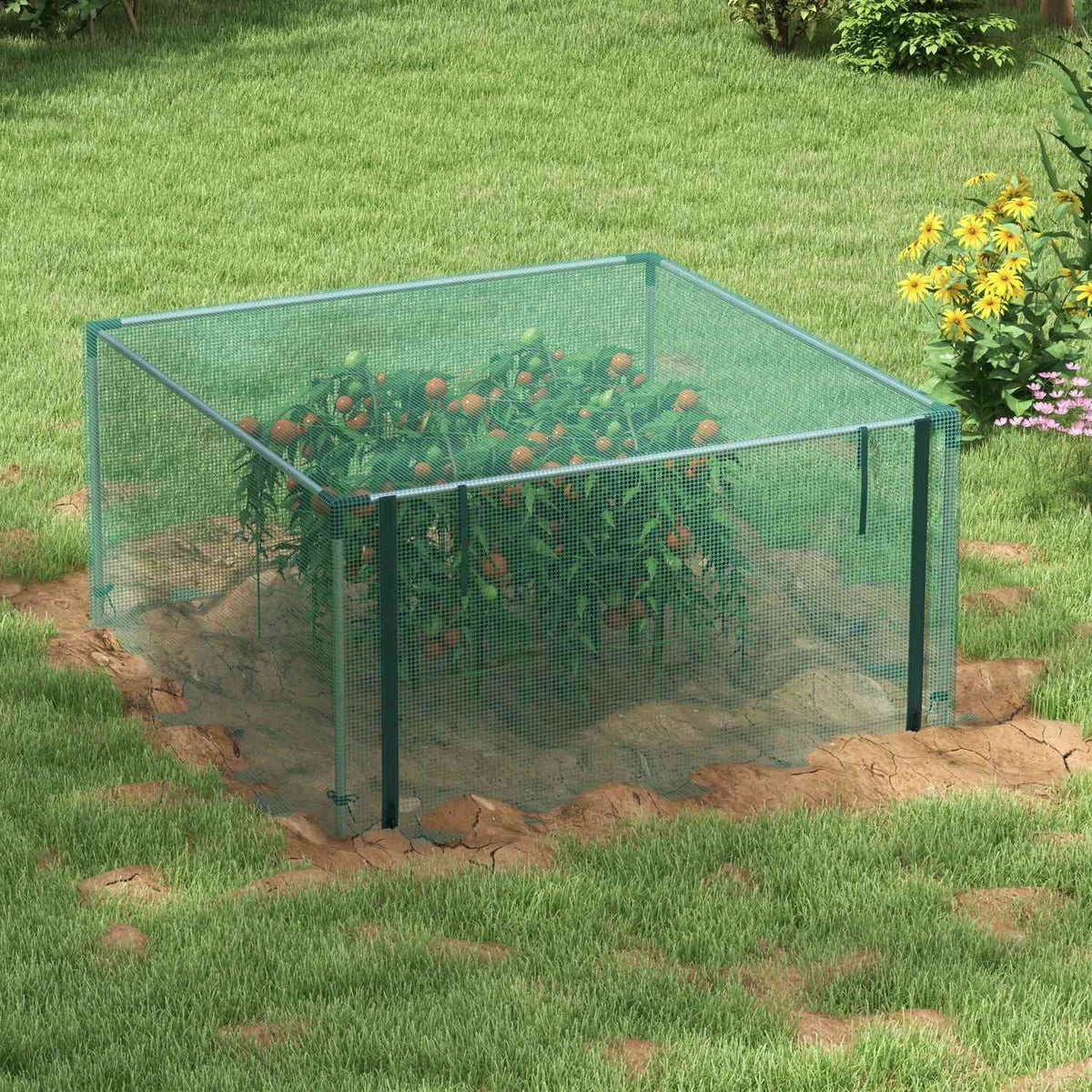 Garden Net Insect Protection Net Zip Door Windproof Steel Green 1.25X1.25M