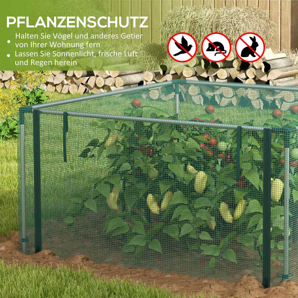 Garden Net Insect Protection Net Zip Door Windproof Steel Green 1.25X1.25M