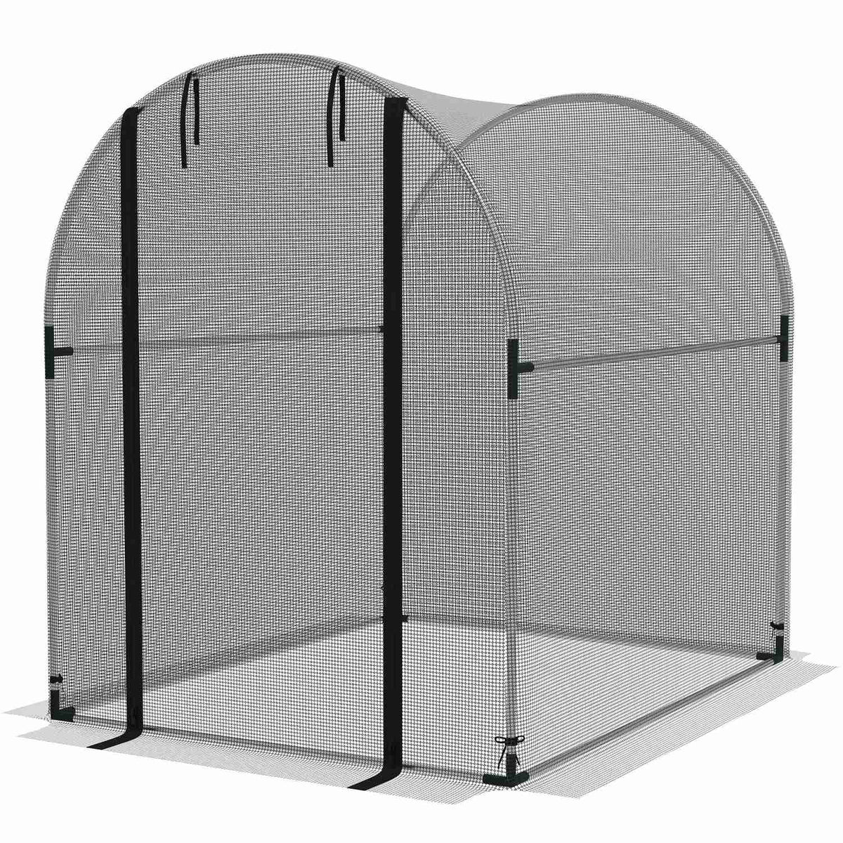 Garden Net Plant Protection Tent Door Insect Protection Steel Black 1.2X1.5X1.5M