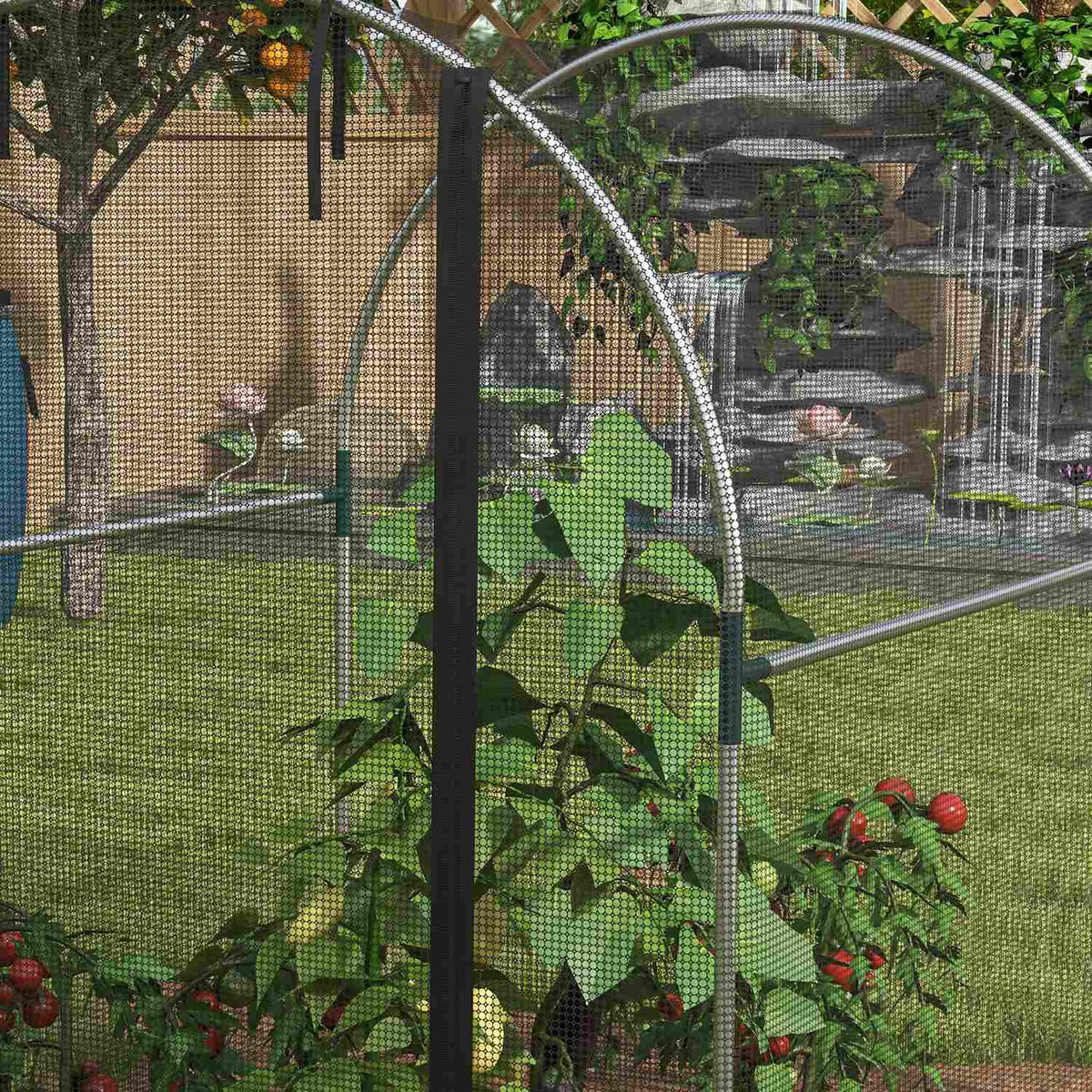 Garden Net Plant Protection Tent Door Insect Protection Steel Black 1.2X1.5X1.5M