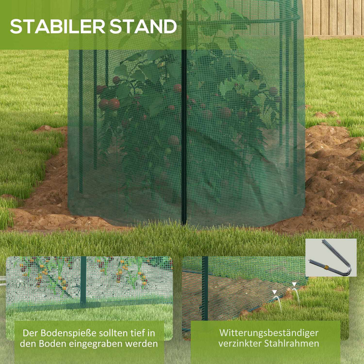 Garden Net Plant Protection Tent Insect Protection Windproof Pest Protection Steel Green 3X1M