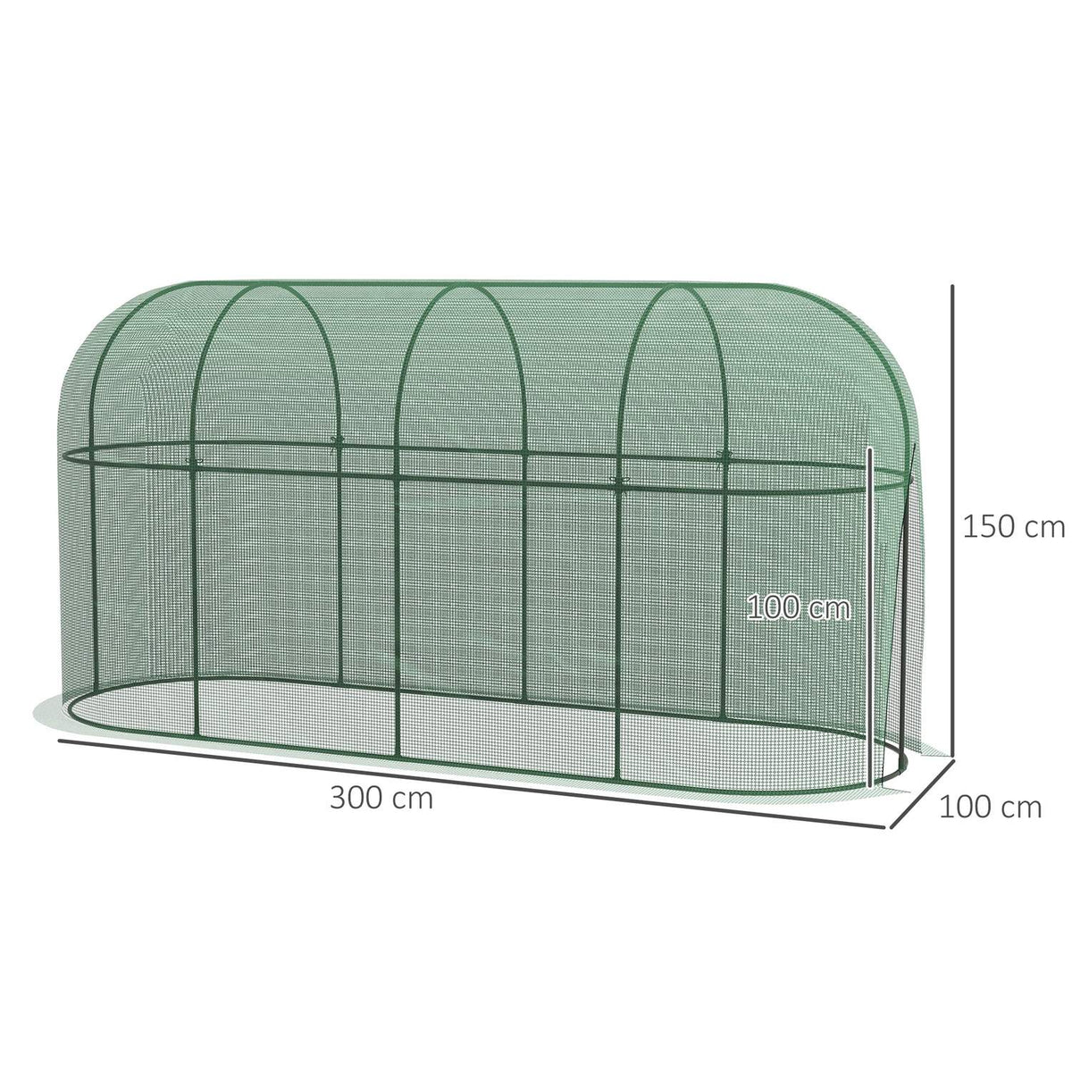 Garden Net Plant Protection Tent Insect Protection Windproof Pest Protection Steel Green 3X1M