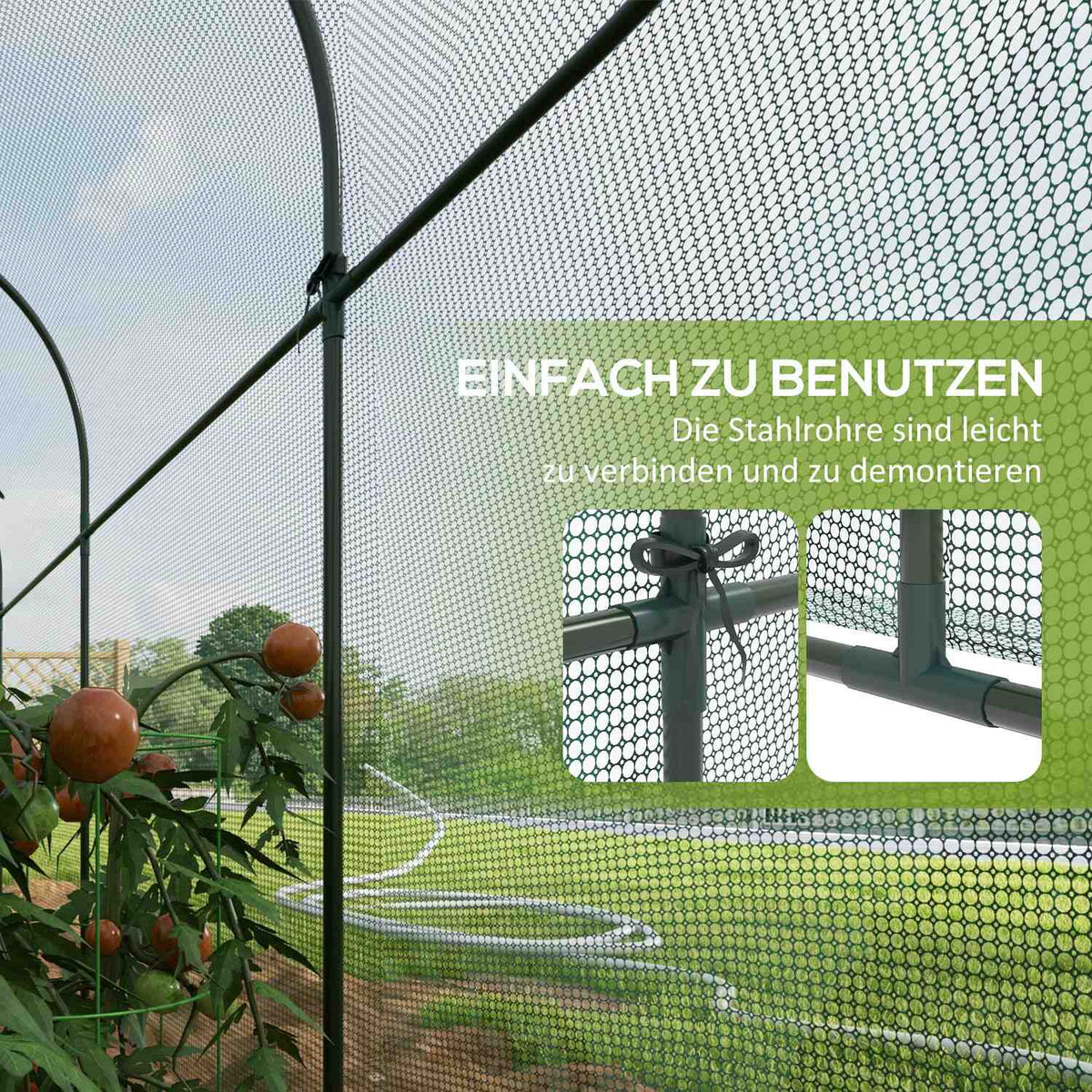 Garden Net Plant Protection Tent Insect Protection Windproof Pest Protection Steel Green 3X1M