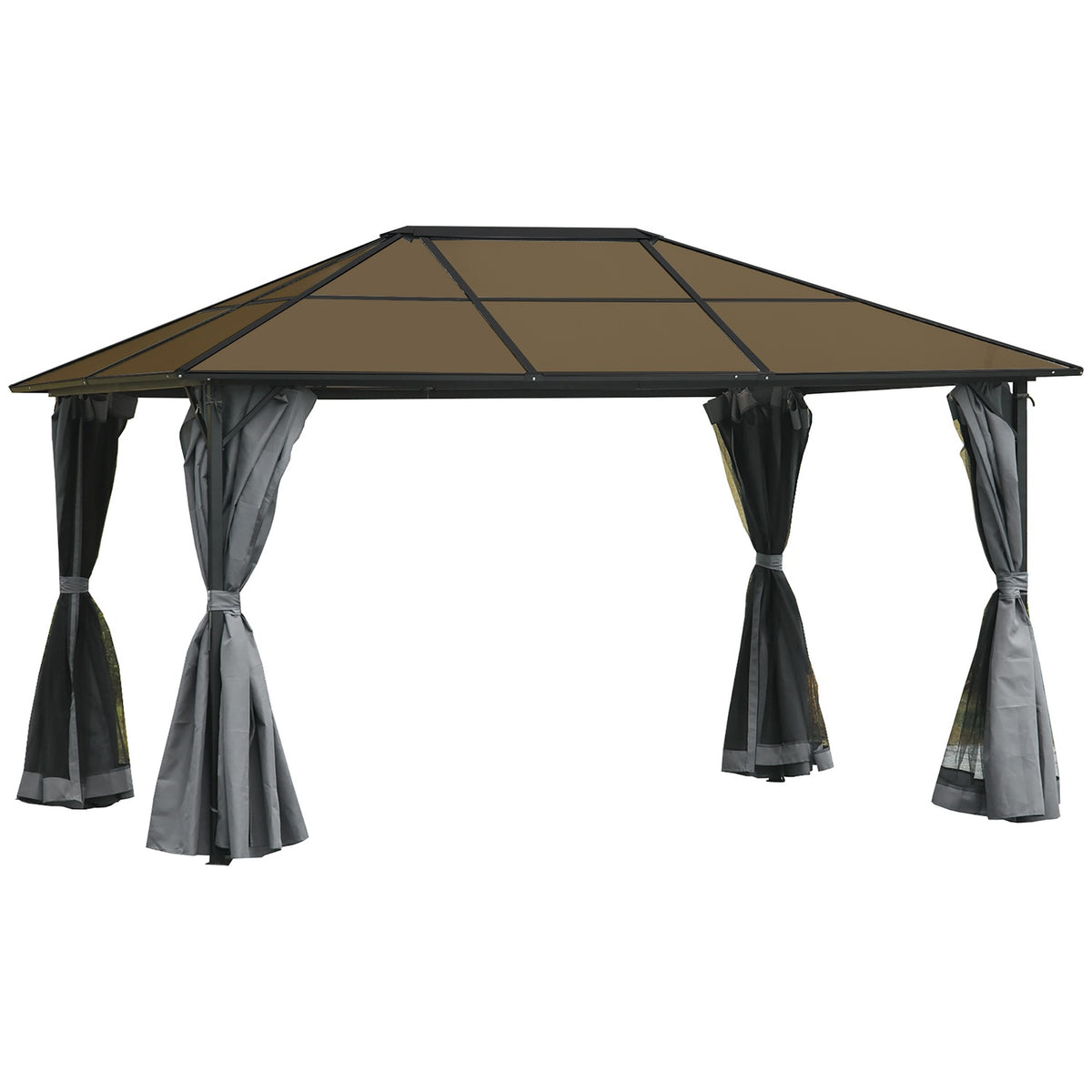 Garden Pavilion 3X3M Party Tent Side Panels Pc Roof Aluminum Dark Gray