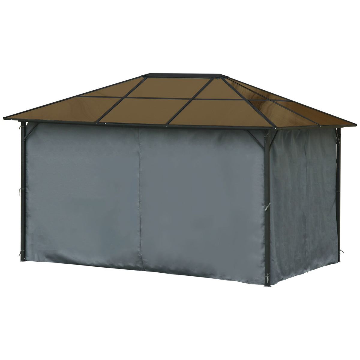 Garden Pavilion 3X3M Party Tent Side Panels Pc Roof Aluminum Dark Gray