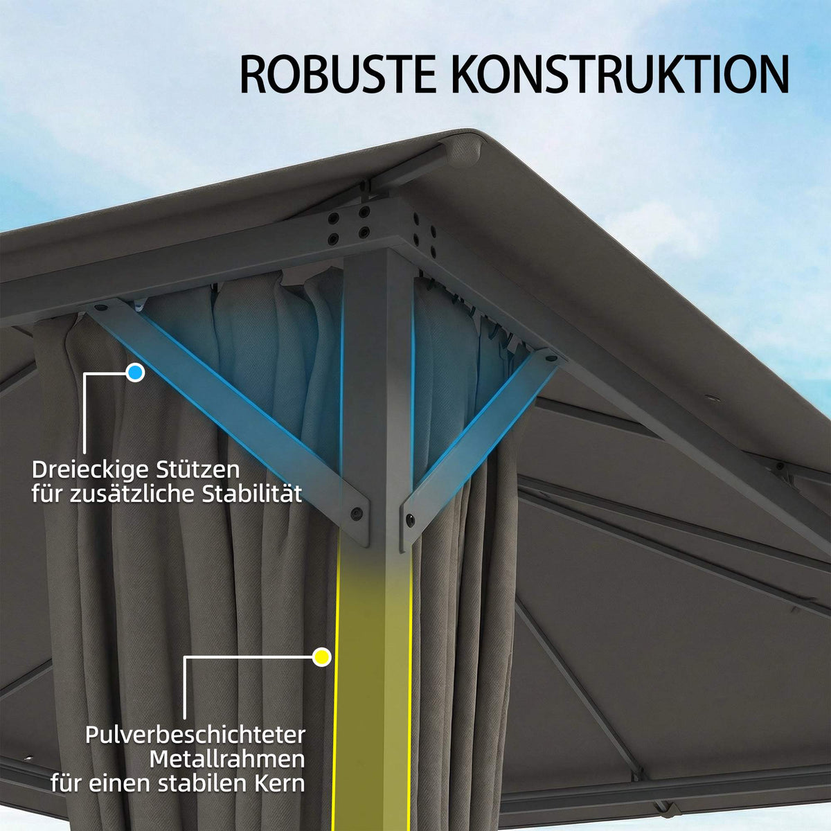 Garden Pavilion 4x3m, Water-Resistant with Mosquito Net