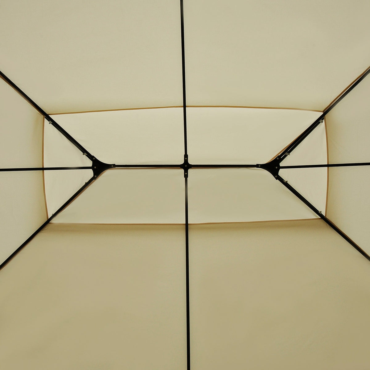 Garden Pavilion Double Roof 3X4M Beige + Black For Party & Garden Tent