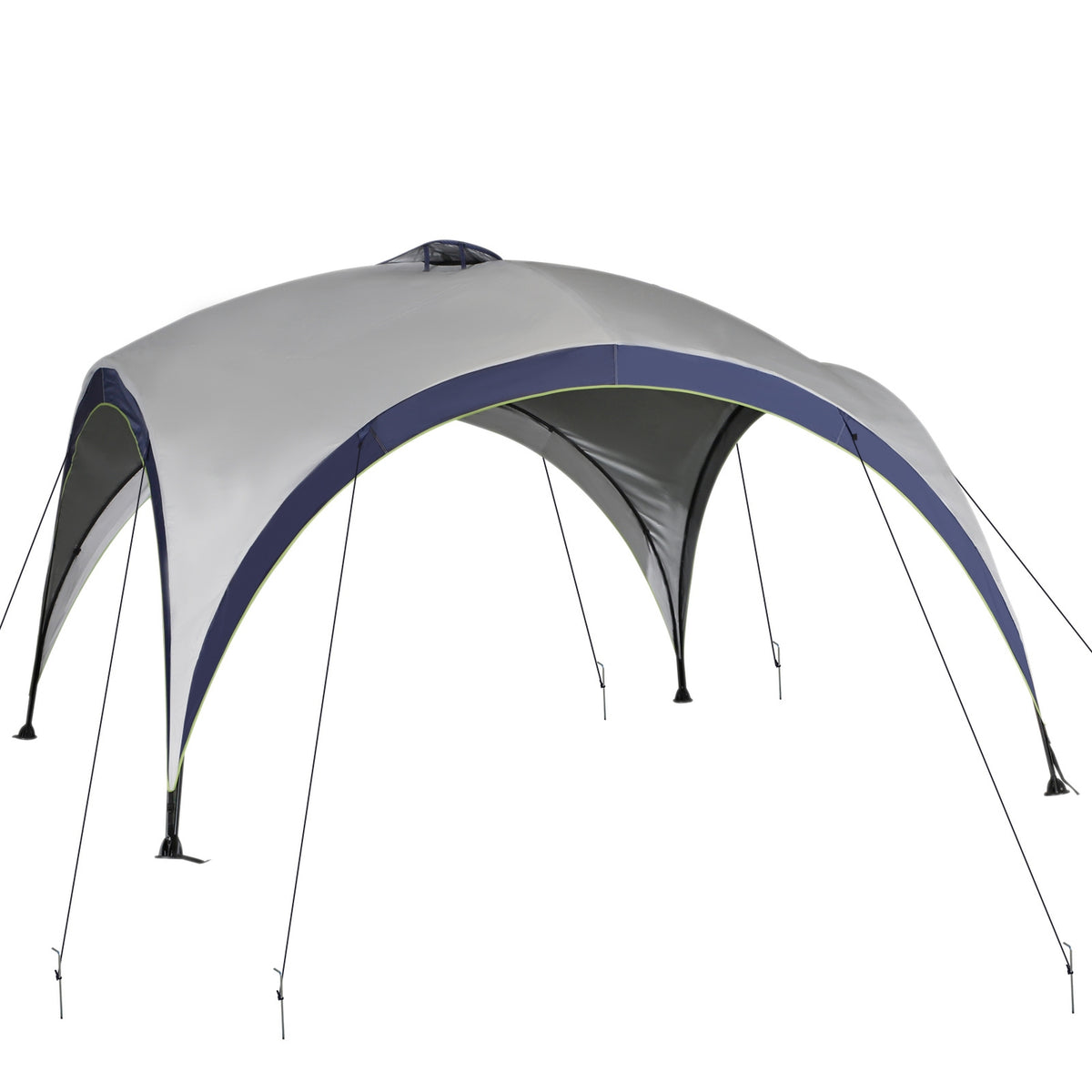 Garden Pavilion Garden Tent Marquee Party Tent Sun Protection Weatherproof Metal Pole + Polyester Cream White + Blue 4 X 4 X 2.5 M
