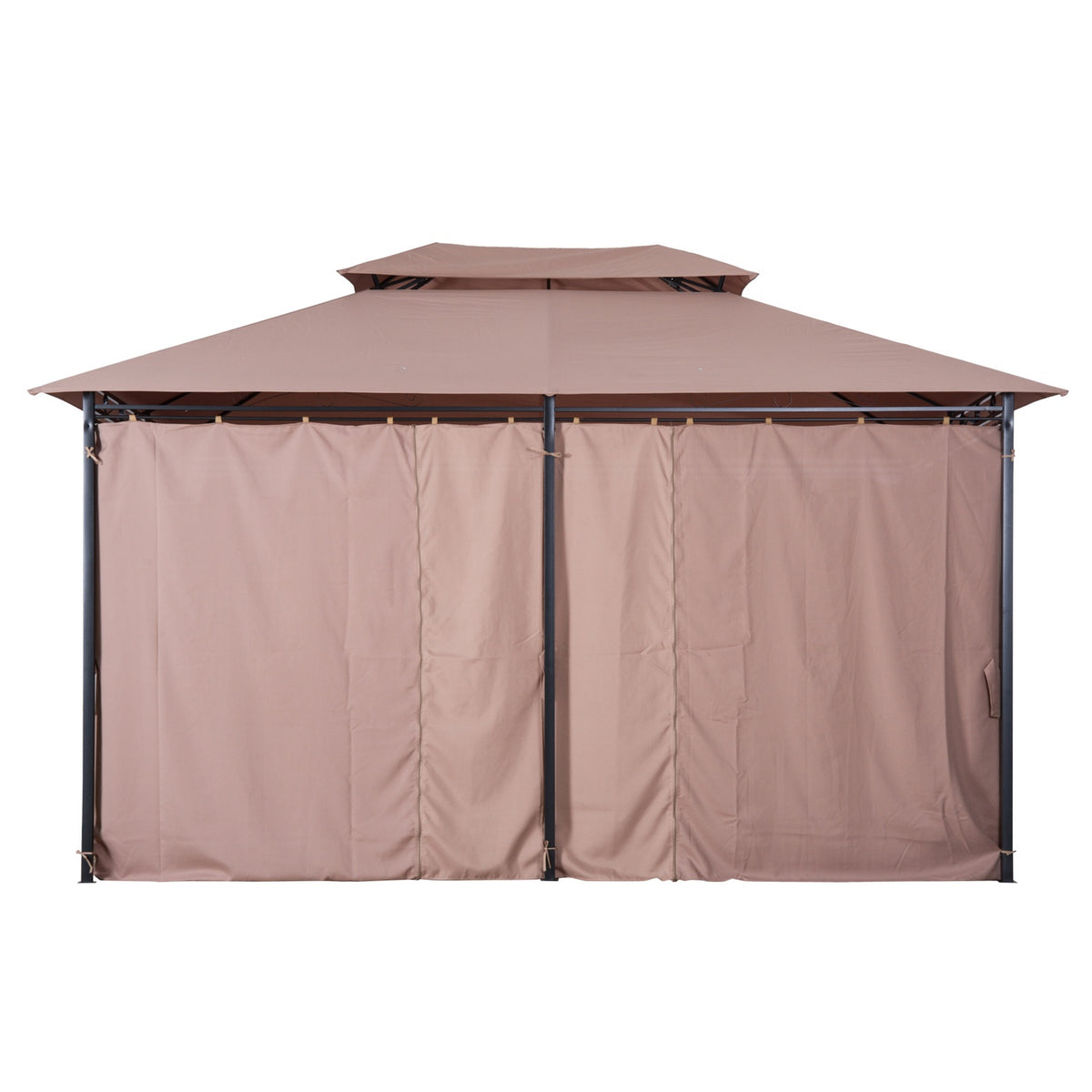 Garden Pavilion Party Tent Garden Tent Marquee Double Roof 3X4M Khaki
