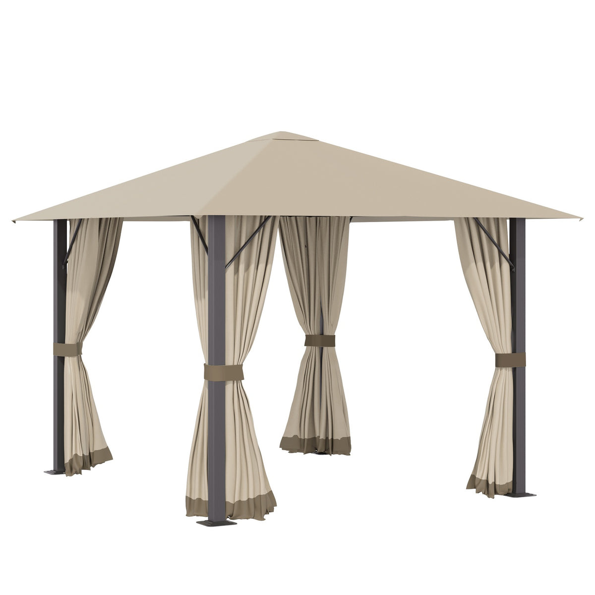 Garden Pavilion Pavilion 3 X 3 M Garden Tent Roof With Ventilation Holes Marquee Party Tent With 4 X Side Panels Weatherproof Aluminum Polyester