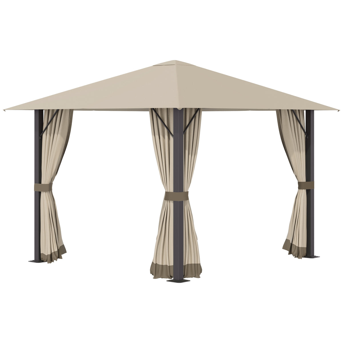 Garden Pavilion Pavilion 3 X 3 M Garden Tent Roof With Ventilation Holes Marquee Party Tent With 4 X Side Panels Weatherproof Aluminum Polyester