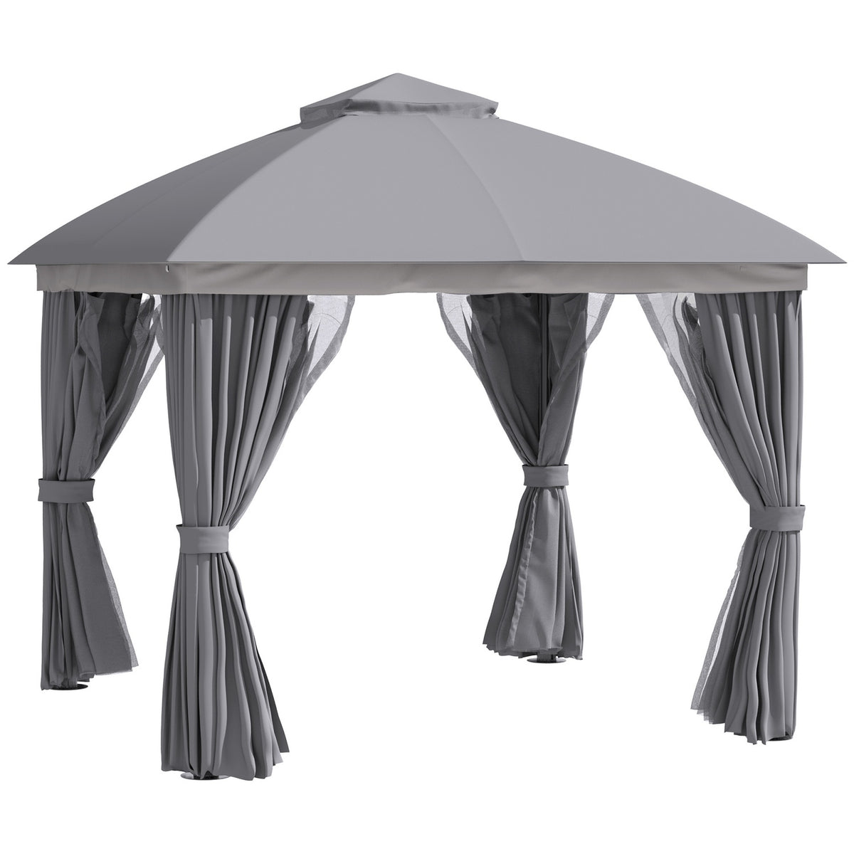 Garden Pavilion Pavilion 3 X 3 M Garden Tent With Double Roof Marquee Party Tent With 4 X Side Panels Mosquito Net Weatherproof Aluminum Polyester