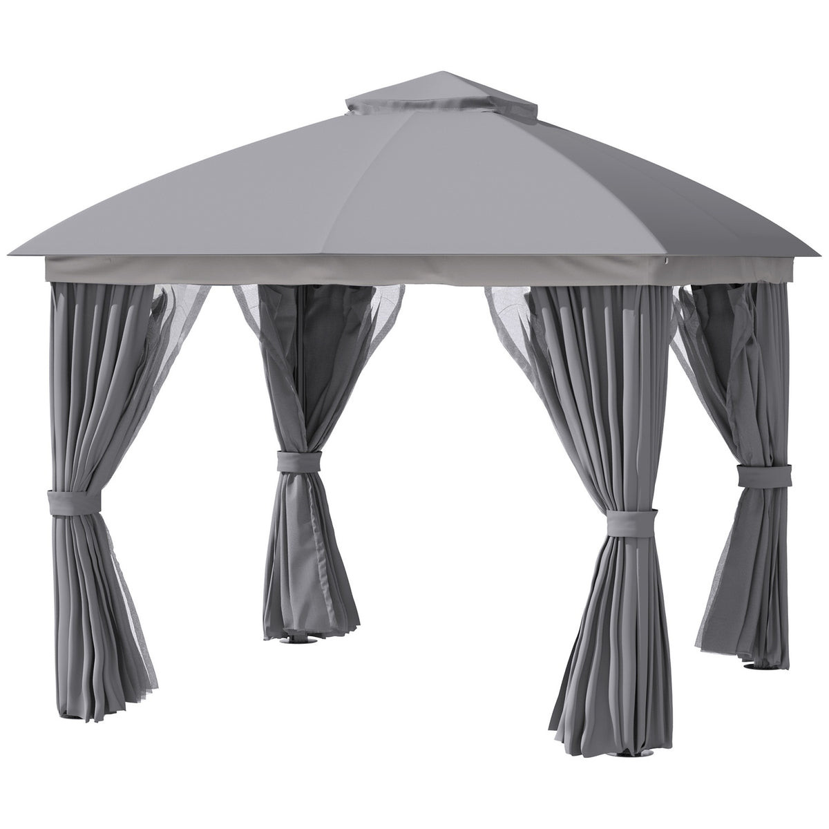 Garden Pavilion Pavilion 3 X 3 M Garden Tent With Double Roof Marquee Party Tent With 4 X Side Panels Mosquito Net Weatherproof Aluminum Polyester
