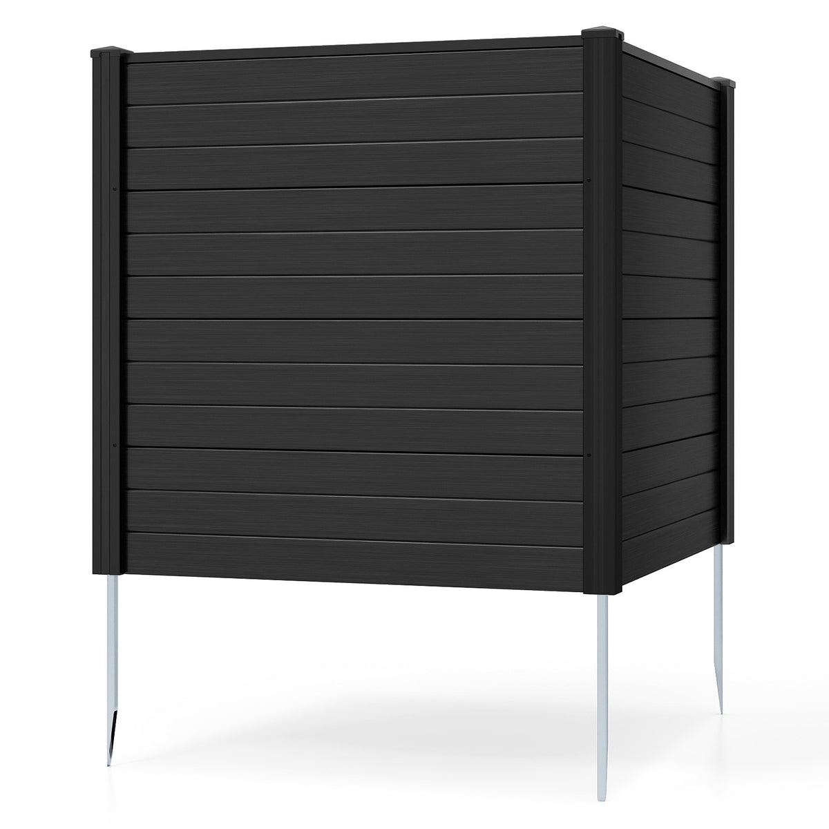 Garden Privacy Fence Panels, 123x123 cm, Black, PVC