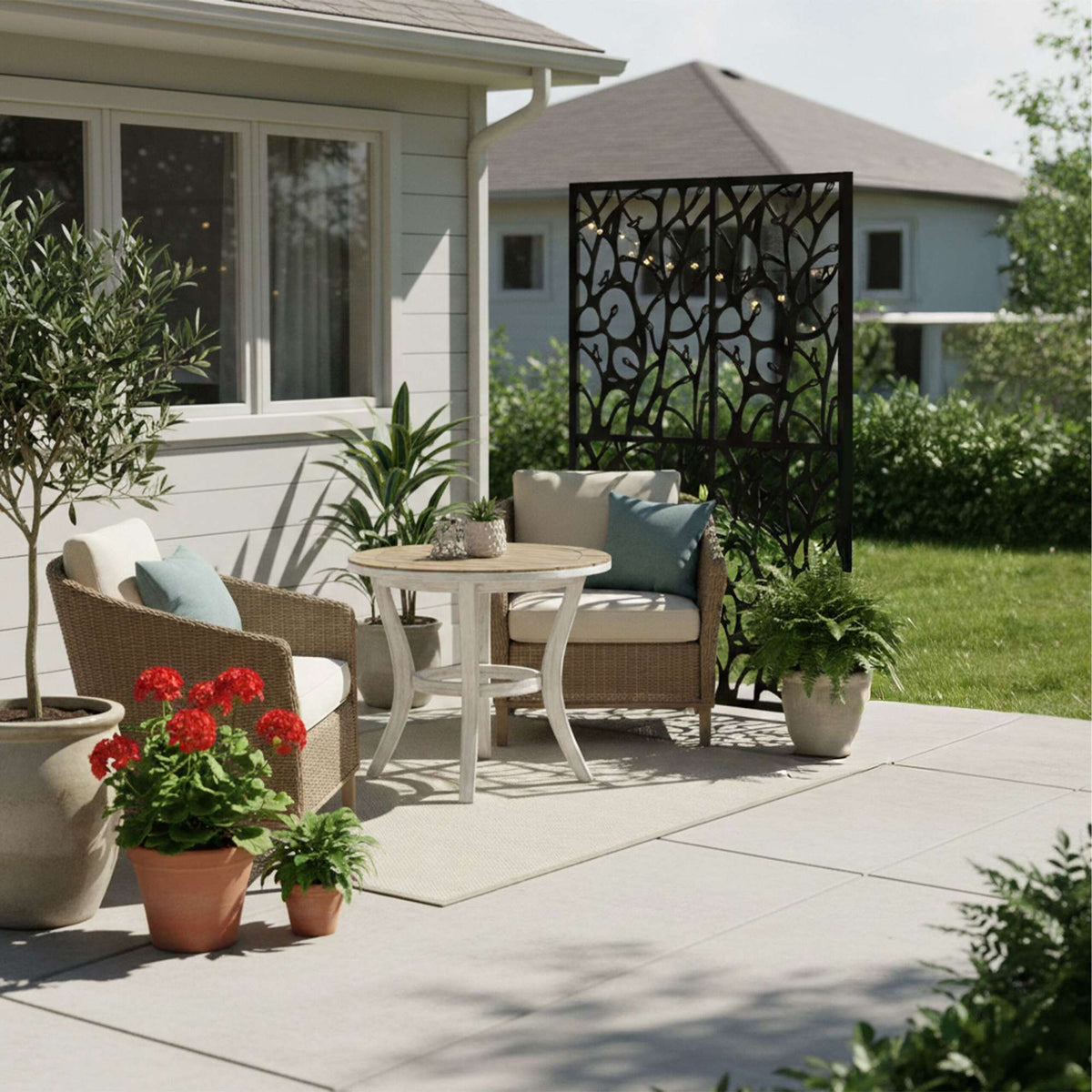 Garden Privacy Screen – Metal Vine Design, Outdoor Use