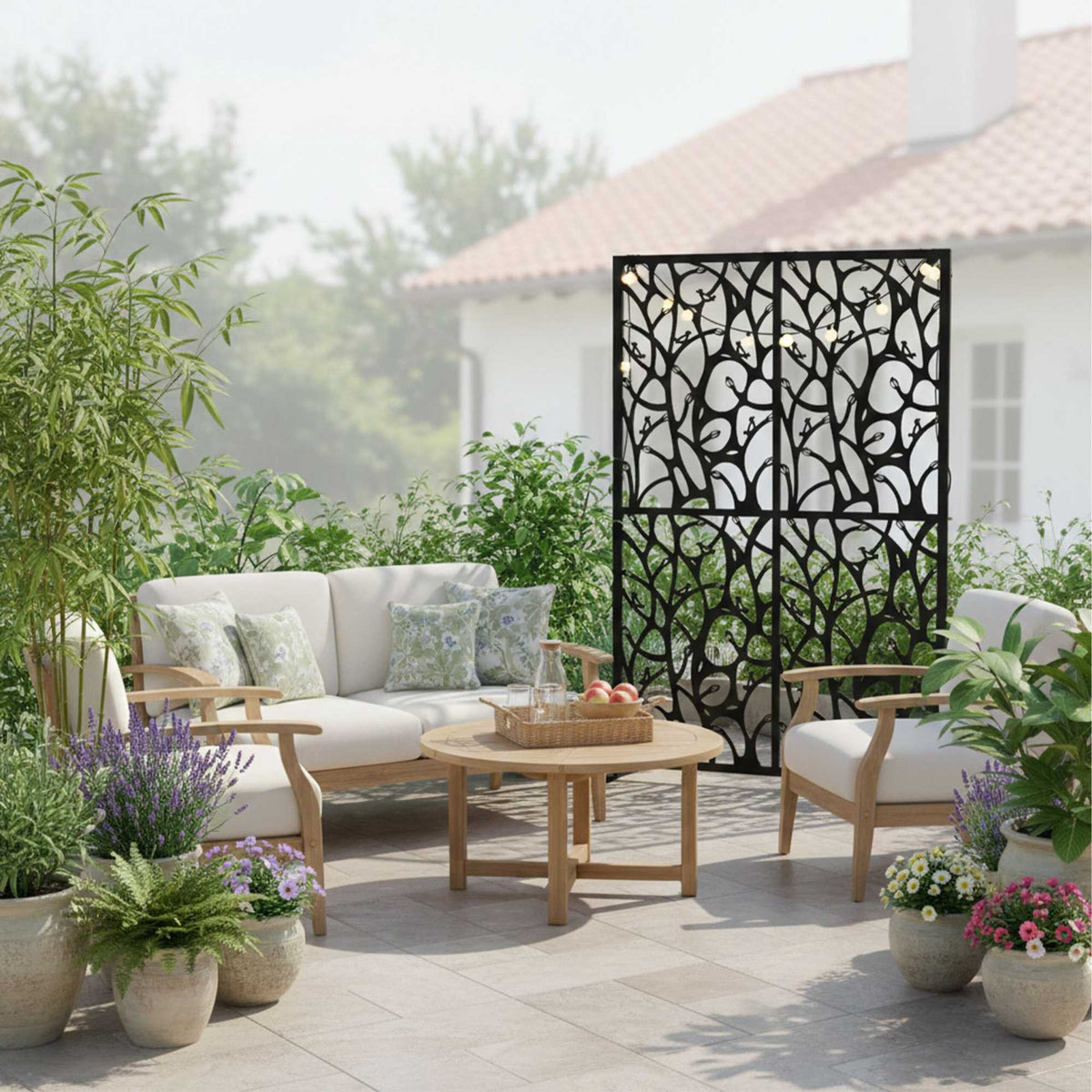Garden Privacy Screen – Metal Vine Design, Outdoor Use
