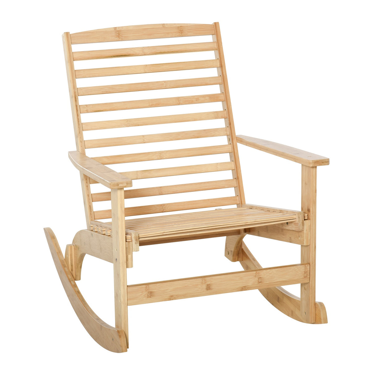 Garden Rocking Chair Relax Chair Garden Chair Rocking Chair Bamboo Plywood Natural 70 X 100 X 95.5 Cm