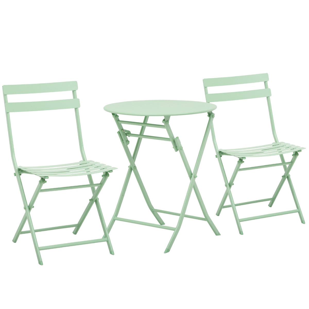 Garden Set For 2 People Balcony Furniture Set Bistro Table With 2 Chairs For Yard Garden Foldable Green