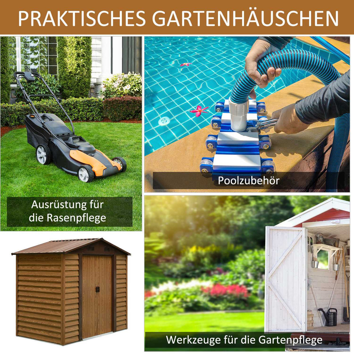 Garden Shed Tool Shed Tool Shed Garden Shed With Window Sliding Doors Weatherproof Garden Shed Steel Brown 196 X 236 X 208 Cm