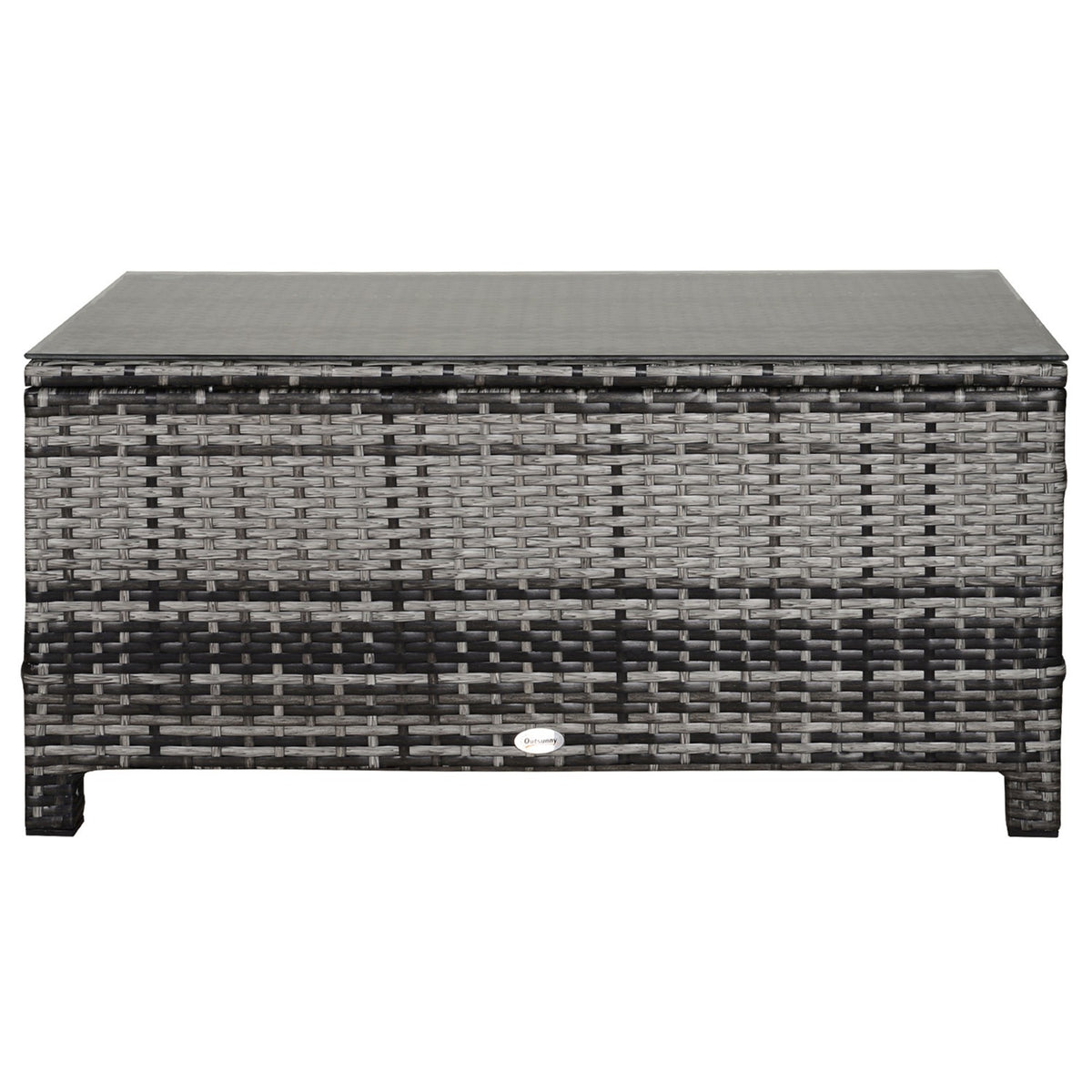 Garden Side Table Coffee Table Garden Table Balcony Table Polyrattan Gray 85 X 50 X 39 Cm
