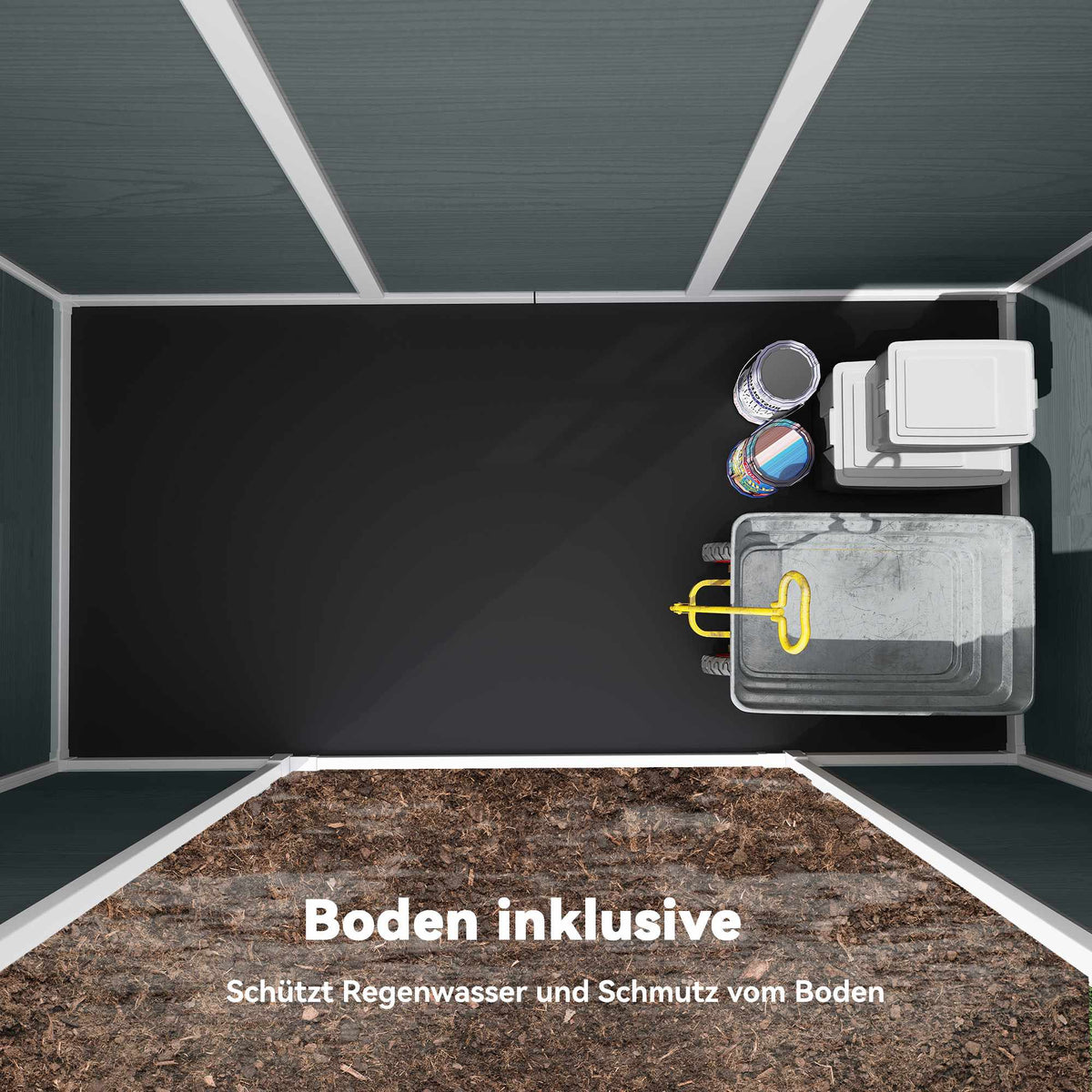 Garden Storage Shed, 2.77 m², Double Doors, Windows, Lock