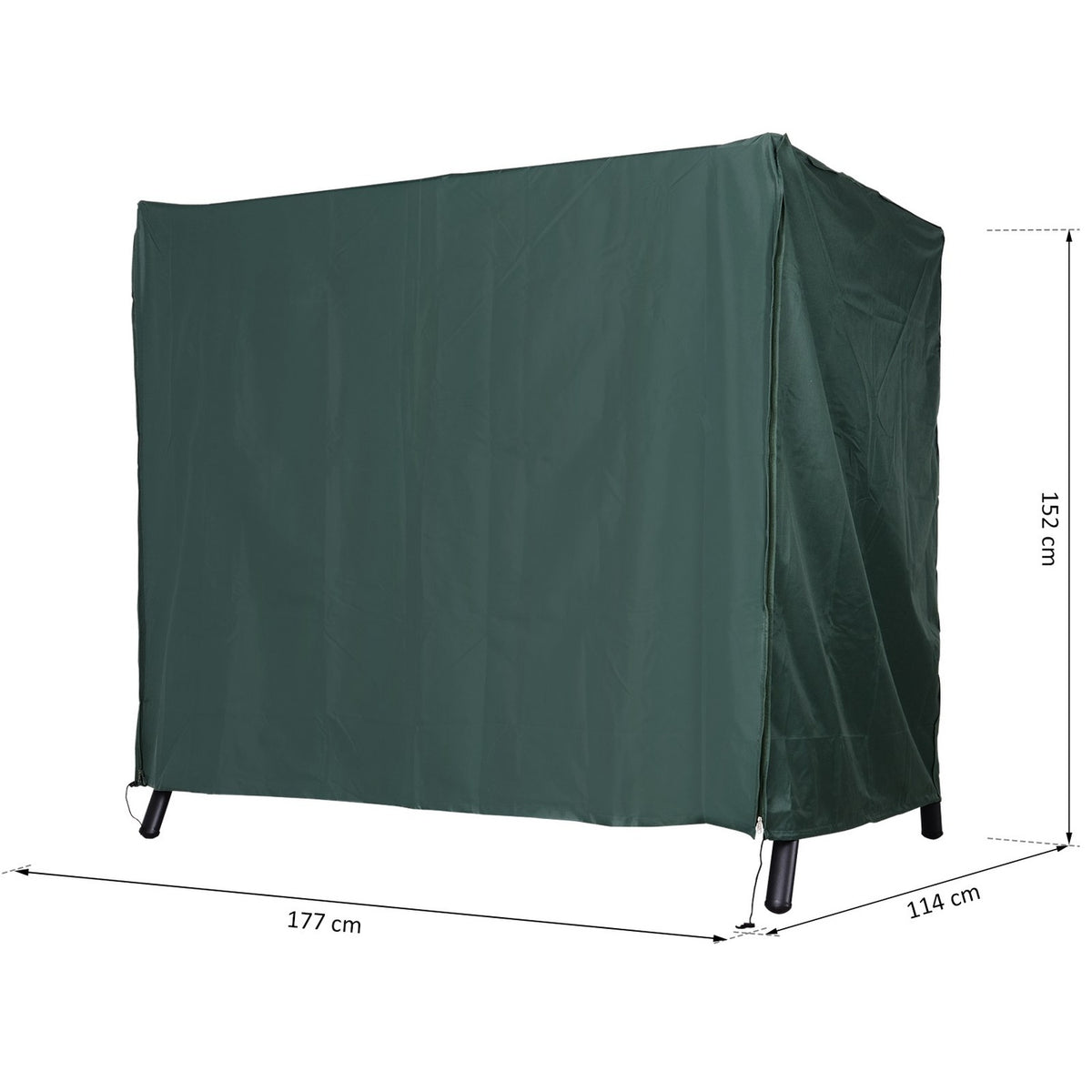 Garden Swing Cover, Garden Swing Cover, Cover, Waterproof, Sun Protection, Oxford, Green, 177 X 114 X 152 Cm