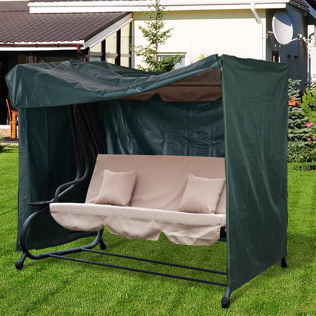 Garden Swing Cover, Garden Swing Cover, Cover, Waterproof, Sun Protection, Oxford, Green, 205 X 124 X 164 Cm