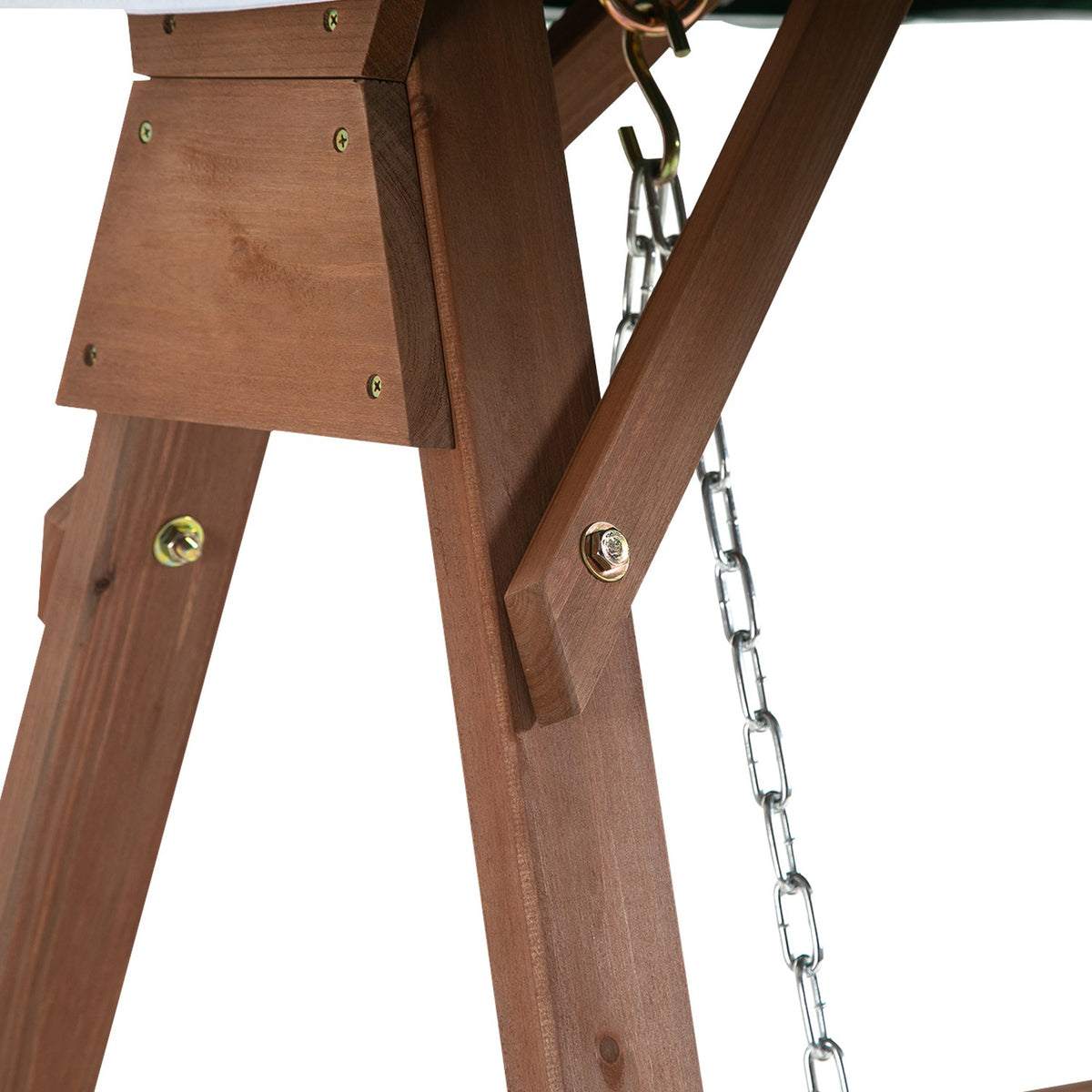 Garden Swing For 2 People, Hollywood Swing, Swing Bench With Roof, Solid Wood, Green, 160 X 120 X 165 Cm