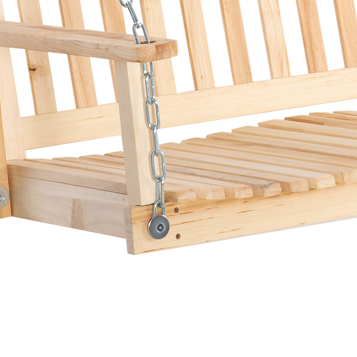 Garden Swing For 2 People Swing Bench Hanging Bench Solid Wood Patio Terrace Backyard Natural 117 X 69 X 60 Cm