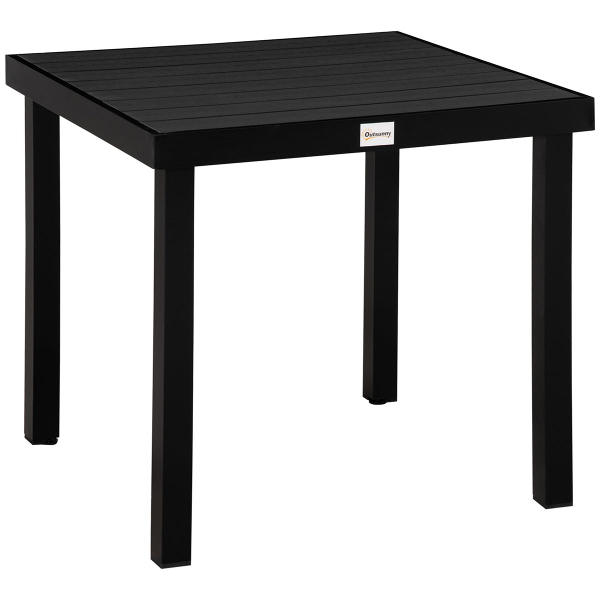 Garden Table 4 People Compact Dining Table Easy-Care Aluminum Table Garden Furniture Plastic Black 80X80X74Cm