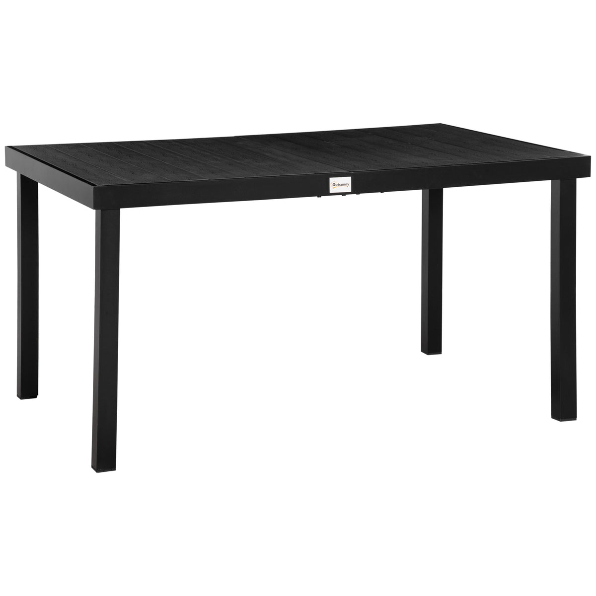 Garden Table 6 People Dining Table Easy-Care Aluminum Table Garden Furniture Plastic Black 140X90X74Cm