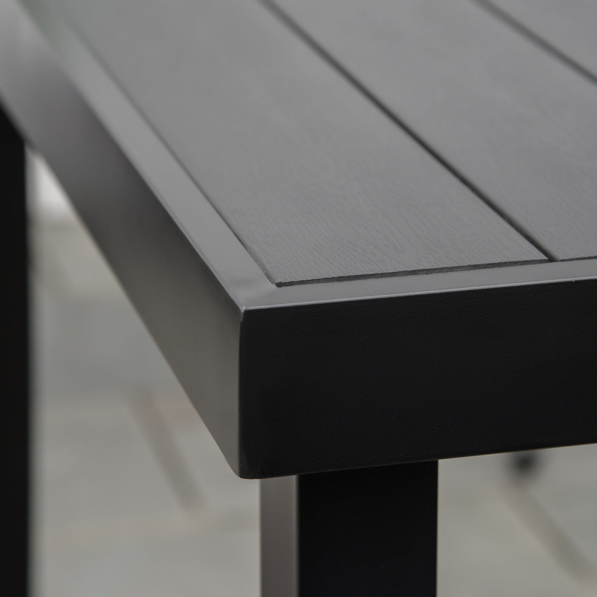 Garden Table 6 People Dining Table Easy-Care Aluminum Table Garden Furniture Plastic Black 140X90X74Cm