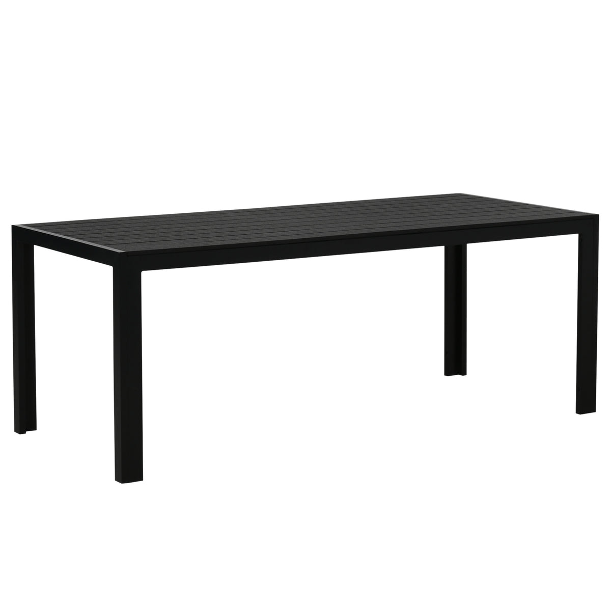 Garden Table Aluminum Table Garden Terrace Wood-Plastic Polywood Black