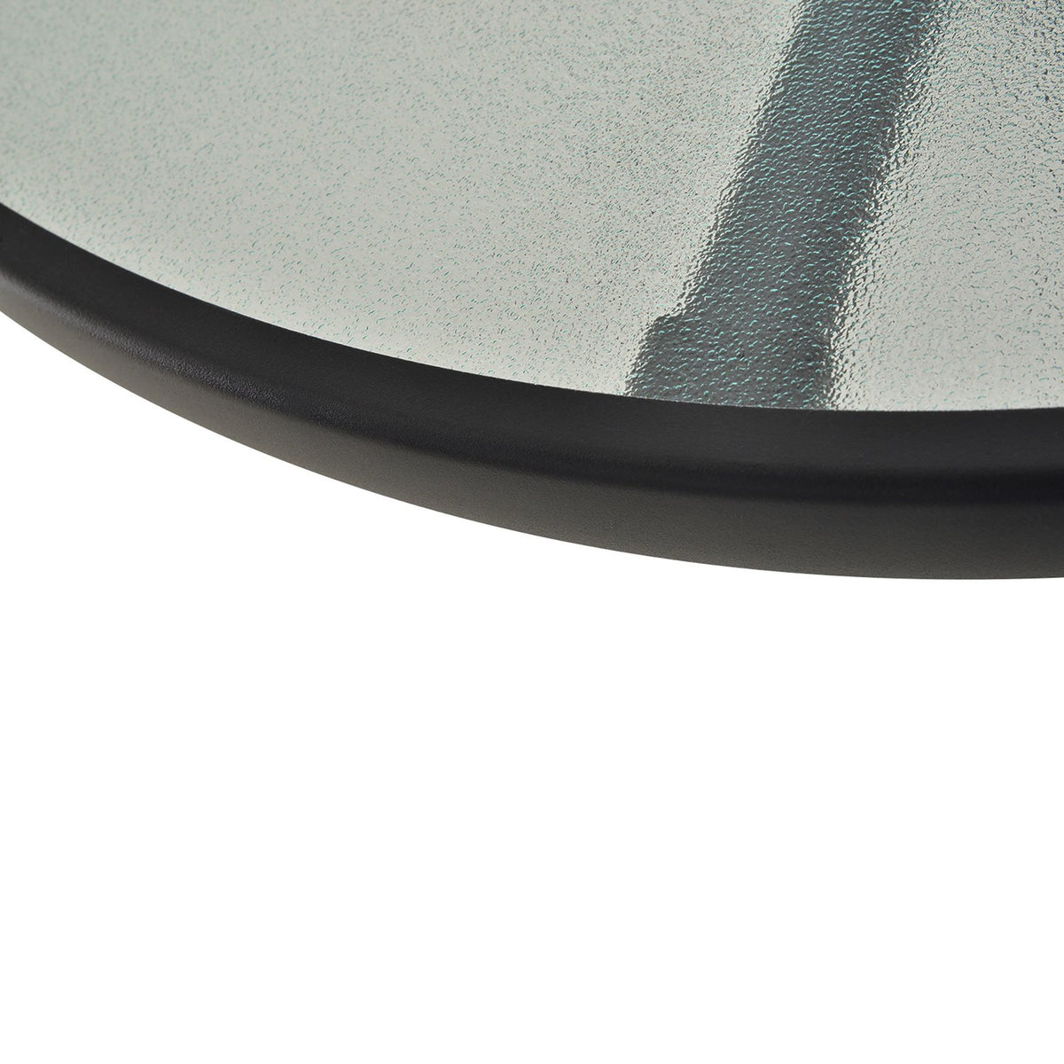 Garden Table, Balcony Table, Bistro Table With Umbrella Hole, Tempered Glass + Metal, Black, Diameter 80 X 72 Cm