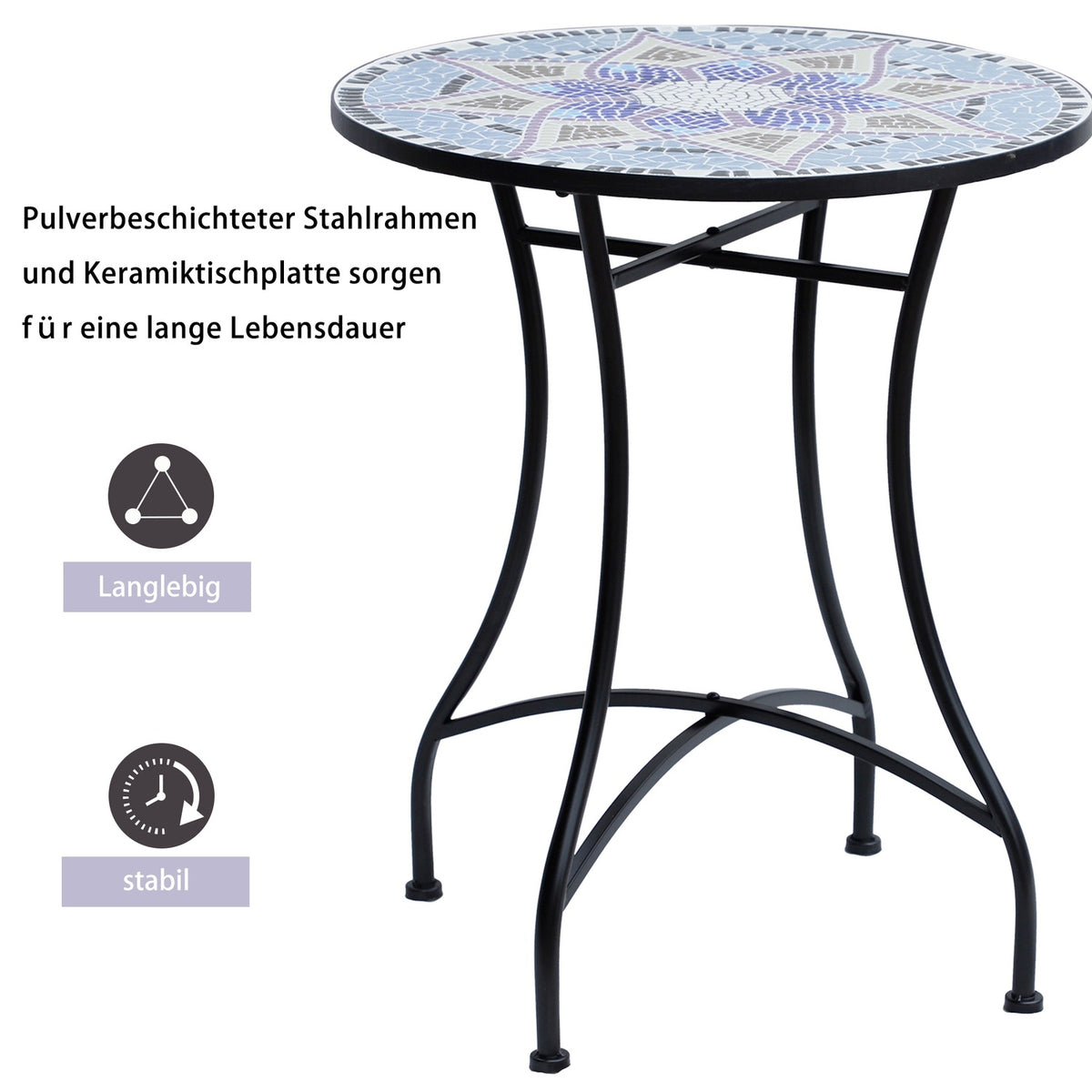 Garden Table Balcony Table Round Ø60 X H71 Cm