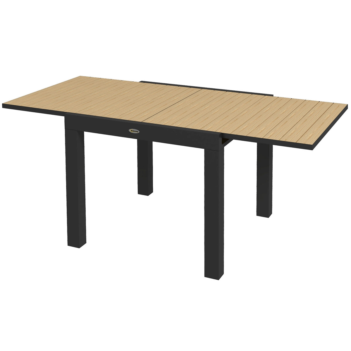 Garden Table, Dining Table For 6 People, Patio Table, Expandable Balcony Table, Can Hold Up To 70 Kg, Aluminum, Yellow, 81/162 X 80 X 75 Cm