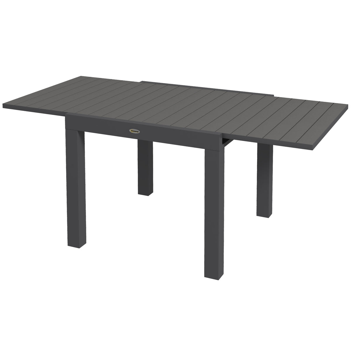 Garden Table Dining Table For 6 People Patio Table Expandable Balcony Table Holds Up To 70 Kg Aluminum Gray 81/162 X 80 X 75 Cm