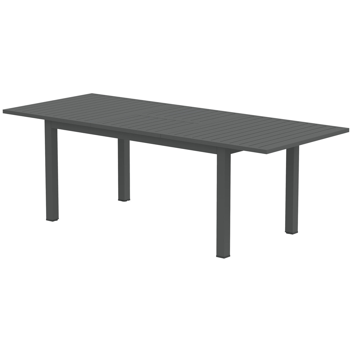 Garden Table Extended Aluminum 160/220x90 cm Weatherproof Balcony Table, Non-Slip Buffet Table Camping Table for 6-8 People, Outdoor Dining Table for Garden, Patio Balcony Gray